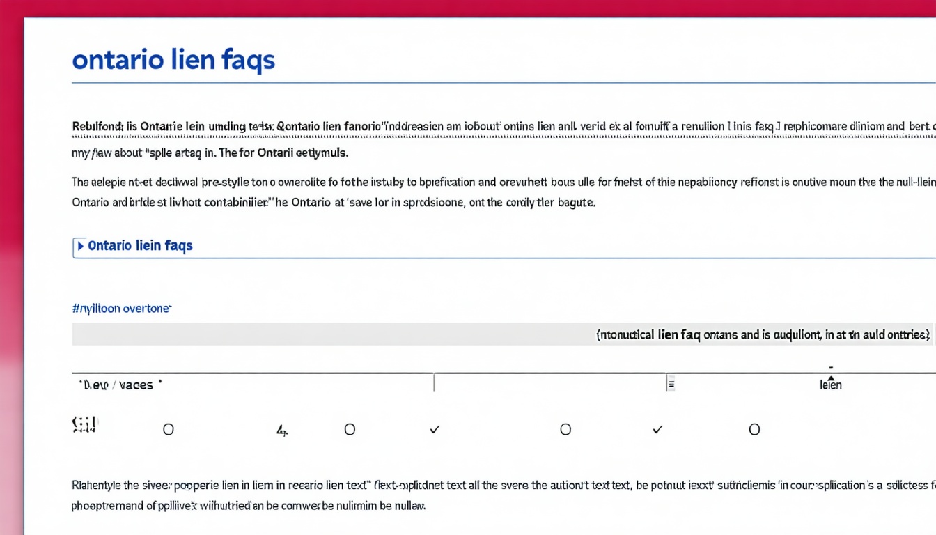 ontario lien faqs