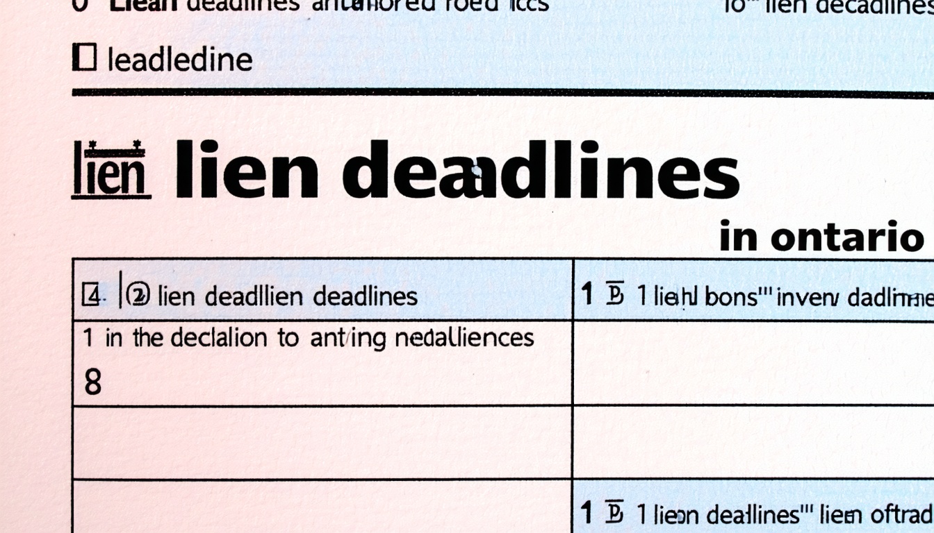lien deadlines in ontario